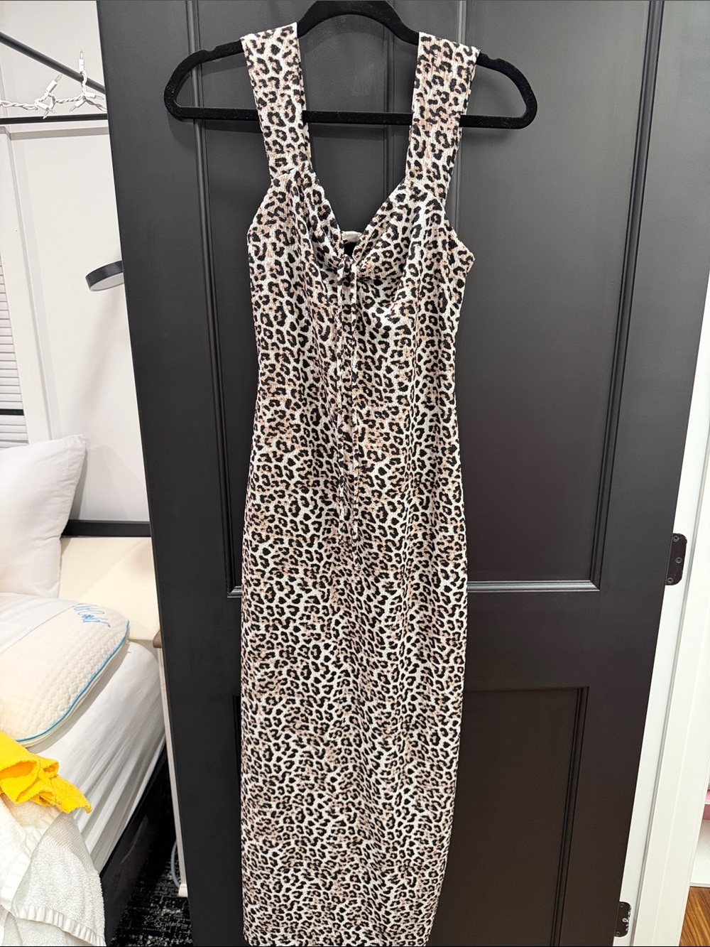 See You Monday Beige and Black Leopard Print Maxi Dress